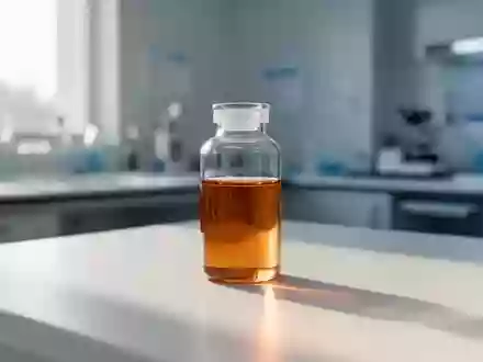 Ein steriles Glasfläschchen mit einer klaren Flüssigkeit auf einem Labortisch in einer hellen, klinischen Umgebung. - Foto: über boerse-global.de