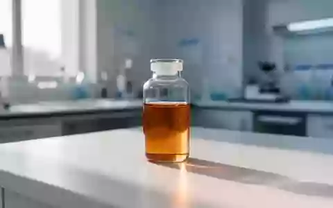 Ein steriles Glasfläschchen mit einer klaren Flüssigkeit auf einem Labortisch in einer hellen, klinischen Umgebung. - Foto: über boerse-global.de