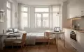 Modernes, helles Apartment für Auszubildende mit Schreibtisch und Kochnische in München. - Foto: über boerse-global.de