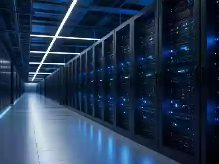 Modernes Rechenzentrum mit leuchtenden Server-Racks als Symbol fĂĽr technologische Infrastruktur und Unternehmenswachstum. - Foto: ĂĽber boerse-global.de