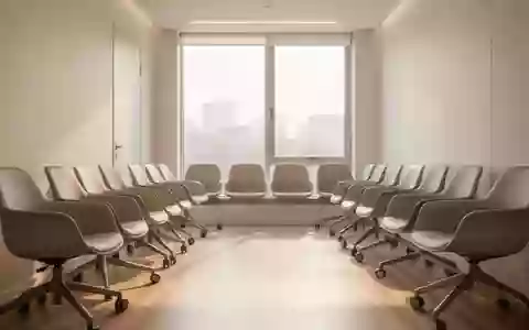 Ein moderner, leerer Wartebereich in einer Arztpraxis mit Tageslicht und minimalistischer Einrichtung. - Foto: ĂŒber boerse-global.de