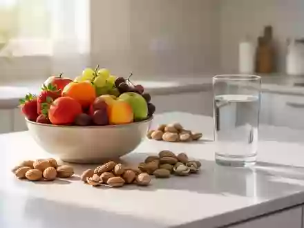 Eine Schale mit frischem Obst und Nüssen auf einer hellen Küchenoberfläche als Symbol für natürliche Ernährung. - Foto: über boerse-global.de