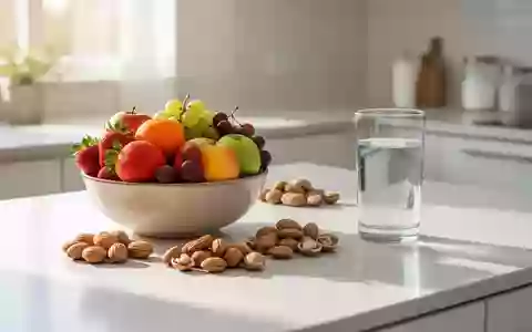 Eine Schale mit frischem Obst und Nüssen auf einer hellen Küchenoberfläche als Symbol für natürliche Ernährung. - Foto: über boerse-global.de
