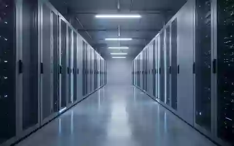 Ein minimalistischer, modern beleuchteter Serverraum-Korridor mit reflektierenden Böden und kühler Lichtstimmung. - Foto: über boerse-global.de