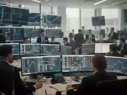 Ein moderner Finanzhandelsplatz mit professionellen Händlern in einer professionellen Arbeitsumgebung. - Foto: über boerse-global.de