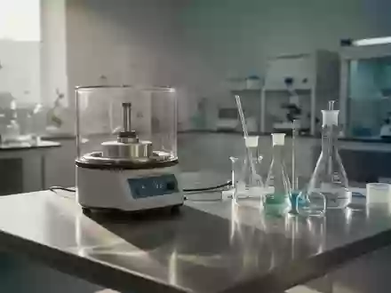 Ein steriler, minimalistischer Laborarbeitsplatz mit medizinischen Glasgeräten in einer modernen Klinik. - Foto: über boerse-global.de