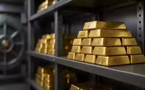 Ordentlich gestapelte Goldbarren in einem professionellen Tresorraum. - Foto: über boerse-global.de