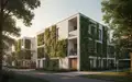 Moderne Wohngebäude mit Fassadenbegrünung in einer ruhigen Wohngegend - Foto: über boerse-global.de