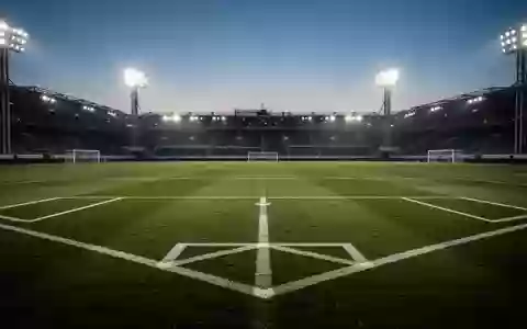 Ein leerer Fußballplatz bei Flutlicht in der Dämmerung, der den Fokus auf Prävention und Gesundheitsaufklärung symbolisiert. - Foto: über boerse-global.de