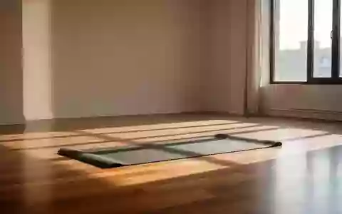 Ein minimalistischer Trainingsraum mit einer Yoga-Matte auf einem Holzboden in hellem, natürlichem Licht. - Foto: über boerse-global.de