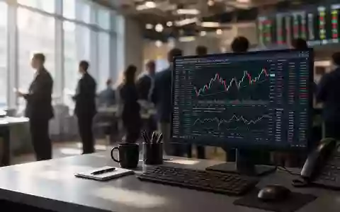 Ein moderner Arbeitsplatz mit Finanzdiagrammen auf einem Monitor in einem professionellen Bürogebäude. - Foto: über boerse-global.de