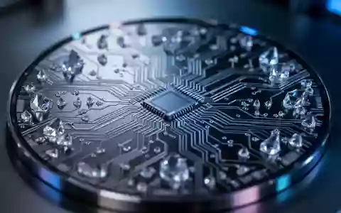Nahaufnahme einer hochkomplexen Silizium-Wafer-Struktur mit feinen mikroelektronischen Schaltungen. - Foto: über boerse-global.de