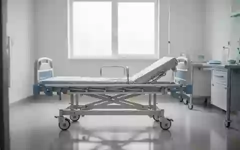 Ein steriles, menschenleeres Krankenzimmer mit einem leeren Pflegebett in einer hellen, klinischen Umgebung. - Foto: über boerse-global.de