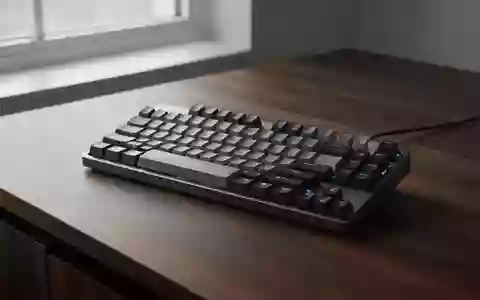 Eine hochwertige mechanische Tastatur auf einem dunklen Holztisch in natürlichem Licht. - Foto: über boerse-global.de