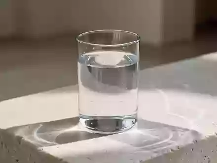 Ein klares Glas Wasser auf einer hellen Steinoberfläche bei natürlichem Lichteinfall. - Foto: über boerse-global.de