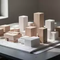 Ein minimalistisches Architekturmodell eines Stadtviertels auf einem Zeichentisch bei natürlichem Licht. - Foto: über boerse-global.de
