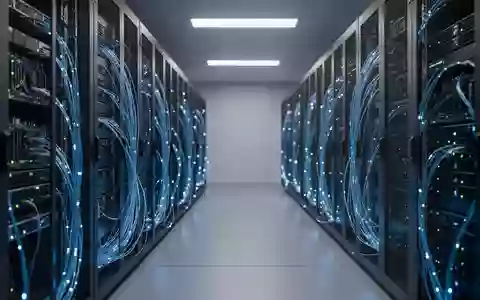 Modernes Rechenzentrum mit leuchtenden Glasfaserkabeln und Server-Racks in einer minimalistischen Umgebung. - Foto: über boerse-global.de