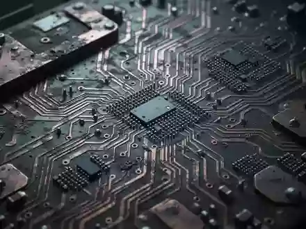 Detailaufnahme einer alten Computer-Hauptplatine mit komplexen Leiterbahnen und Mikrochips in einer industriellen Umgebung. - Foto: über boerse-global.de