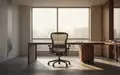 Ein leerer, ergonomischer Arbeitsplatz in einem hellen, sonnendurchfluteten Büro ohne technische Geräte. - Foto: über boerse-global.de