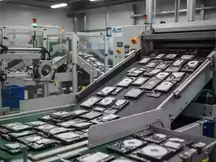 Industrielle Anlage zur Verarbeitung von Festplattenkomponenten in einer modernen Recycling-Einrichtung. - Foto: über boerse-global.de