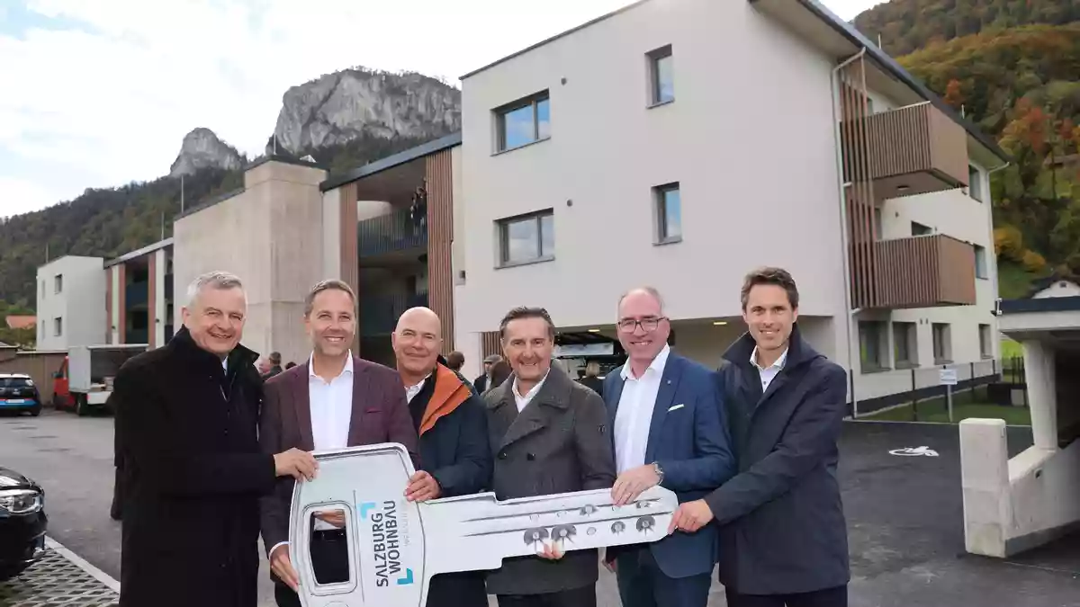 Salzburg Wohnbau übergibt 28 geförderte Mietwohnungen mit 3D-gedruckter Decke