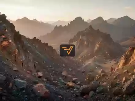 Geologische Felsformationen und Kupfergestein in einer weiten, sonnenbeschienenen Berglandschaft. - Foto: über boerse-global.de