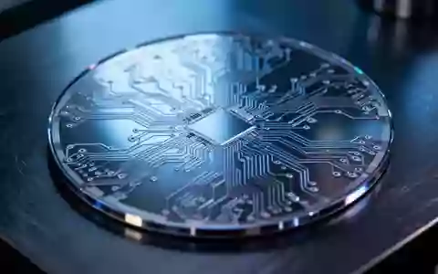 Ein technisches Foto eines Silizium-Wafers mit sichtbaren mikroelektronischen Schaltkreisstrukturen auf einer dunklen Oberfläche. - Foto: über boerse-global.de