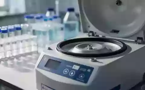 Ein steriles medizinisches Labor mit einer Zentrifuge und unscharfen Glasröhrchen im Hintergrund. - Foto: über boerse-global.de