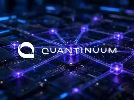 Abstrakte Darstellung von Quantencomputing-Technologie mit leuchtenden Lichtknoten in einem modernen Labor. - Foto: über boerse-global.de
