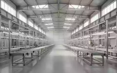 Leere, moderne Industriehalle mit langen Fertigungslinien und poliertem Betonboden in einer Fabrik. - Foto: über boerse-global.de
