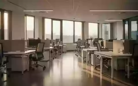 Leere, moderne Büroarbeitsplätze in einem Firmengebäude in Montabaur bei Tageslicht. - Foto: über boerse-global.de
