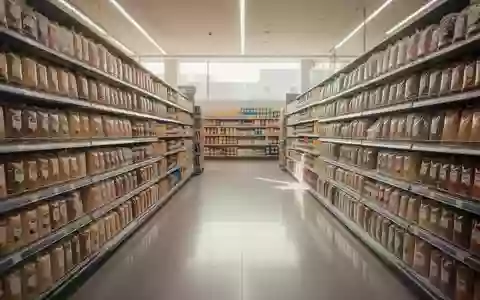 Ein leerer, ordentlich eingeräumter Gang in einem modernen Supermarkt mit gut ausgeleuchteten Warenregalen. - Foto: über boerse-global.de