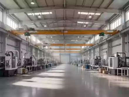 Weitläufige, moderne Industriehalle mit komplexen Fertigungsanlagen und hohen Decken in einer Fabrik in Georgia. - Foto: über boerse-global.de