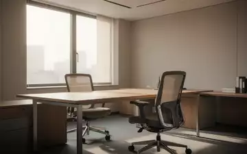Ein minimalistisch eingerichteter, leerer Büroarbeitsplatz mit natürlichem Lichteinfall in einer ruhigen Arbeitsumgebung. - Foto: über boerse-global.de
