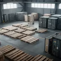 Leere Holzpaletten und Transportkisten in einer sterilen Lagerhalle einer Zollkontrollstelle. - Foto: über boerse-global.de