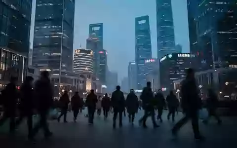 Menschenmengen vor modernen Hochhäusern im Finanzviertel von Shanghai bei Dämmerung. - Foto: über boerse-global.de