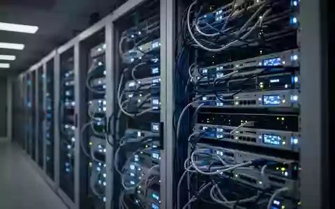 Nahaufnahme von blinkenden Server-Racks in einem modernen Rechenzentrum. - Foto: über boerse-global.de
