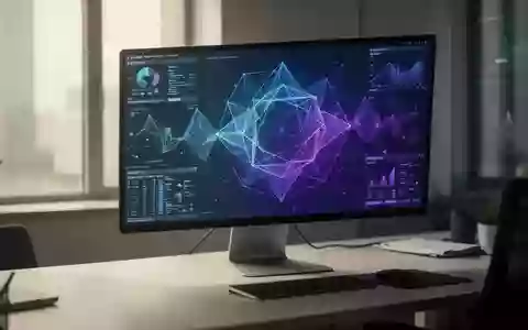 Moderner Büroarbeitsplatz mit einer komplexen digitalen Datenvisualisierung auf einem Monitor. - Foto: über boerse-global.de