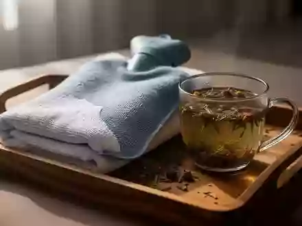 Symbolbild: Wärmflasche, Handtuch und Kräutertee - Foto: über boerse-global.de
