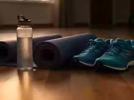 Symbolbild: Yogamatte, Trinkflasche und Laufschuhe - Foto: ĂĽber boerse-global.de