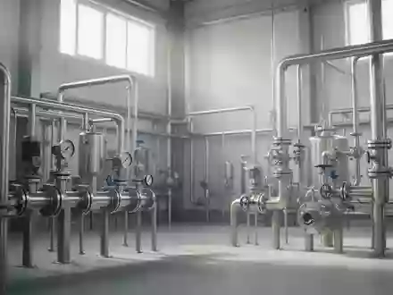 Moderne industrielle Anlage mit Edelstahlrohren in einer Chemieproduktionsstätte. - Foto: über boerse-global.de