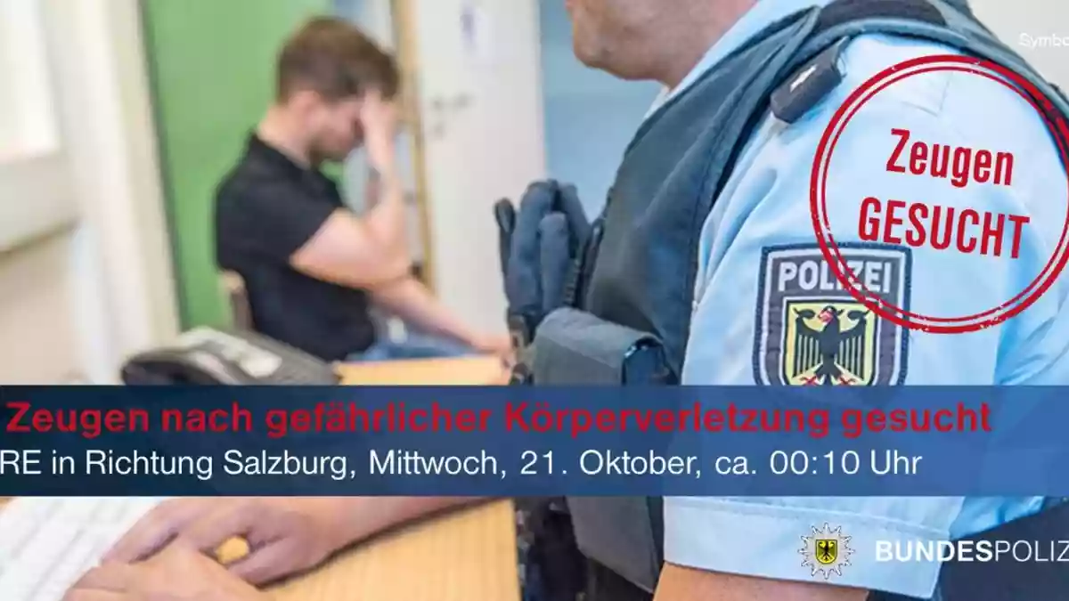 Bundespolizeidirektion München: Gefährliche Körperverletzung im Regionalzug / Bundespolizei sucht Zeugen - Bild: presseportal.de