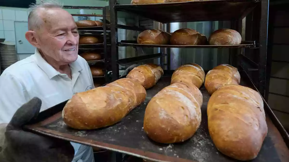 Auch mit 85 Jahren mit Leidenschaft in der Backstube: Gert Ebenrecht ist seit 65 Jahren Bäckermeister - dafür wird er von der Handwerkskammer Halle geehrt.  - Bild: Hendrik Schmidt/dpa
