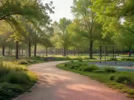 Ein sonniger Park mit einem geschwungenen Kiesweg zwischen grünen Bäumen und Wiesen als Symbol für aktive Gesundheitsförderung. - Foto: über boerse-global.de