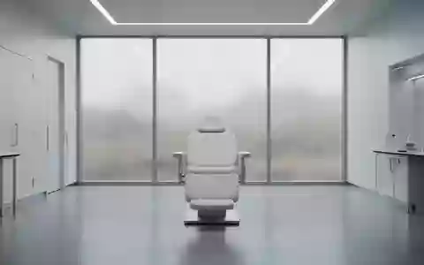 Ein minimalistischer, moderner medizinischer Forschungsraum mit einem leeren Behandlungsstuhl in einer sterilen Umgebung. - Foto: über boerse-global.de