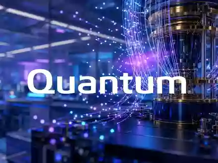 Abstrakte Darstellung von Quantencomputing mit leuchtenden Lichtleitern und futuristischer Technologie in einem Labor. - Foto: über boerse-global.de
