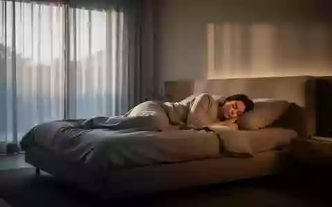 Eine Person schläft in einem modern eingerichteten, ruhig wirkenden Schlafzimmer bei sanftem Tageslichteinfall. - Foto: über boerse-global.de