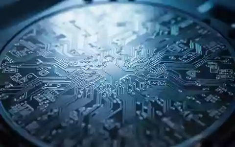 Nahaufnahme einer Silizium-Wafer-Oberfläche mit komplexen mikroskopischen Schaltkreisstrukturen. - Foto: über boerse-global.de