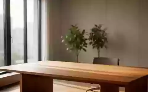 Ein minimalistischer, leerer Büroarbeitsplatz mit einfallendem Tageslicht und einer Pflanze vor einer neutralen Wand. - Foto: über boerse-global.de