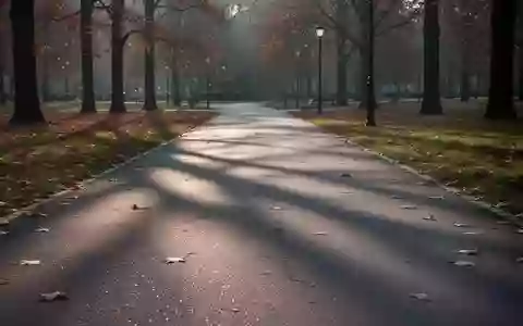 Ein einsamer, gepflasterter Gehweg in einem Park bei spätem Nachmittagslicht. - Foto: über boerse-global.de